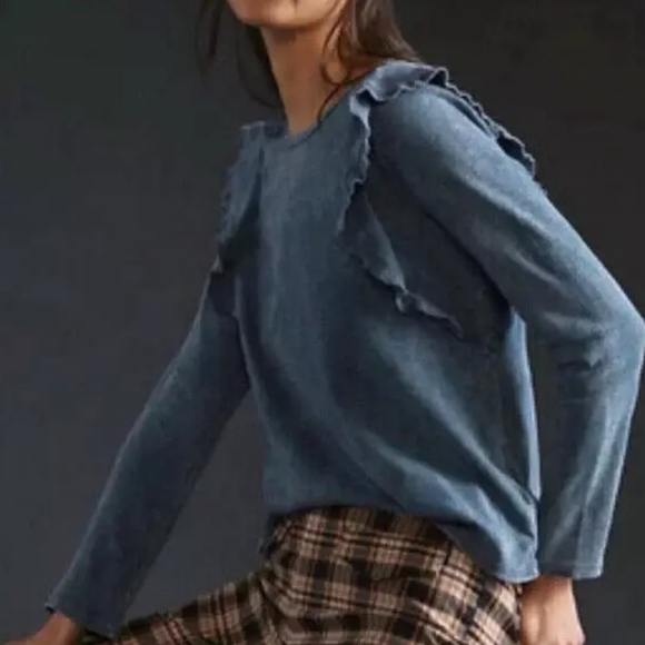 Eri + Ali Mineral Washed Ruffle Tee - Picture 1 of 4
